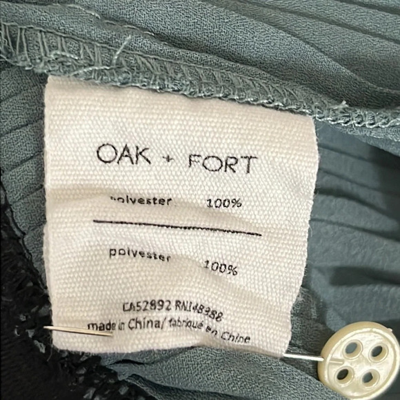 Oak + Fort Micro Pleat Wide Leg Cropped Lounge Pants - Size Large - Picture 5 of 6